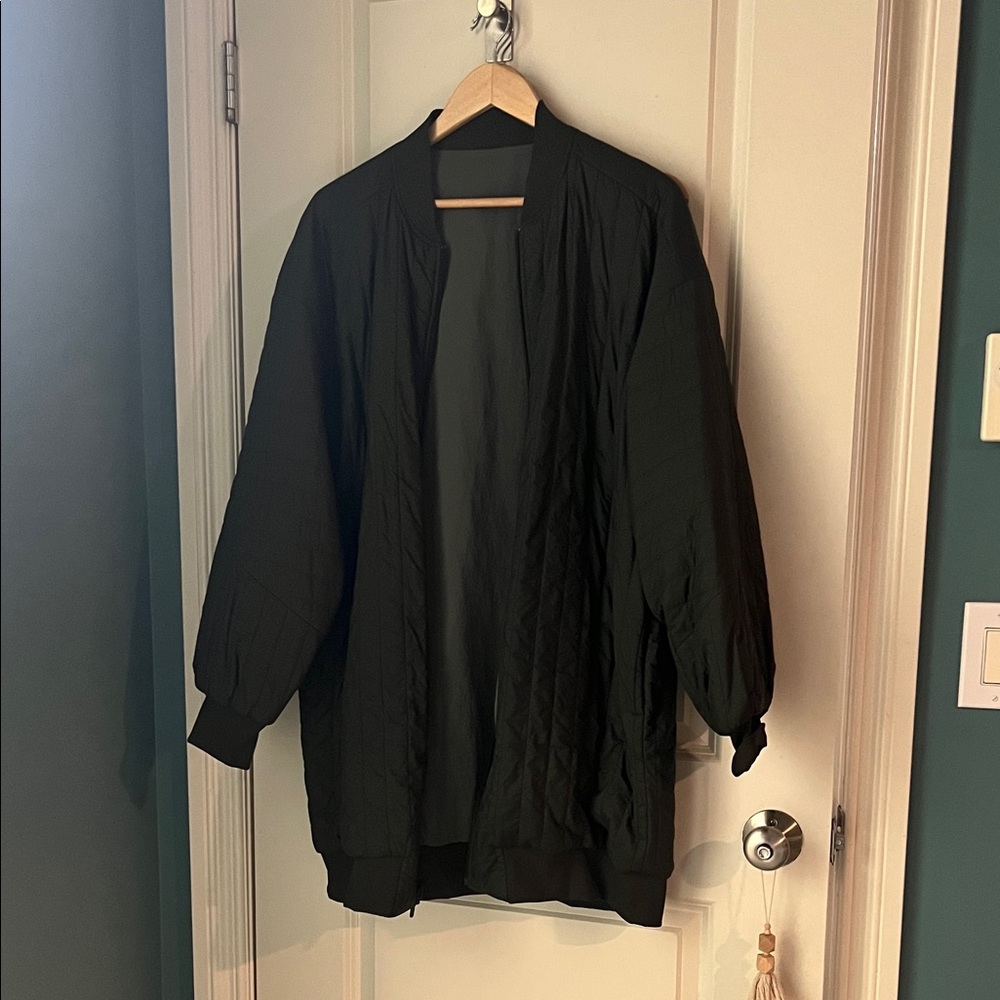 lululemon athletica grey Sage/dark olive Bomber Jacket